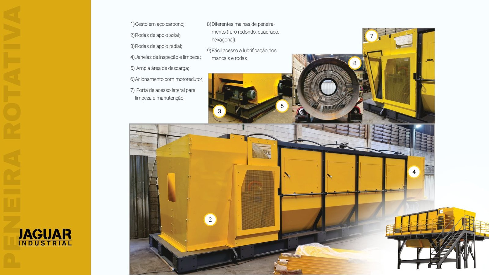 Trommel em operação em central de reciclagem